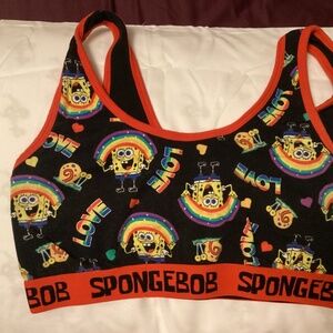 Pride SpongeBob, sports bra, and panty